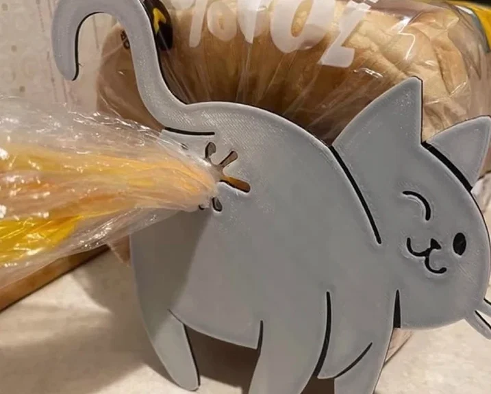 Food Lovers Snacks - 2pcs 3D Cat Butt Bread Bag