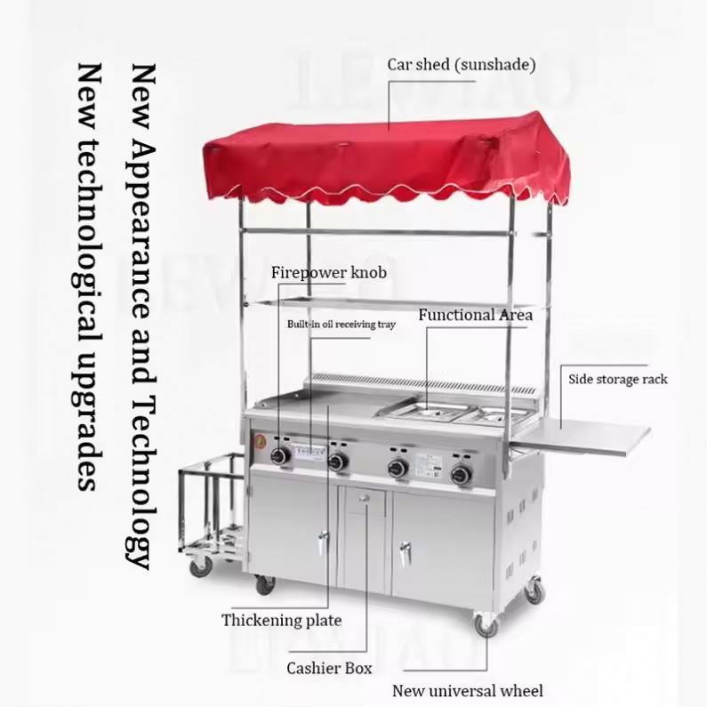 Mobile Food Cart Trailer Stain - огляд і ціна Fast Food With Snacks
